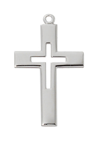 Sterling Silver Polished Cross L