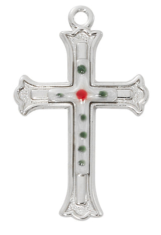Sterling Silver Cloisonne Cross L