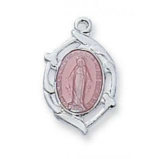 Sterling Silver Miraculous Pink With Chain