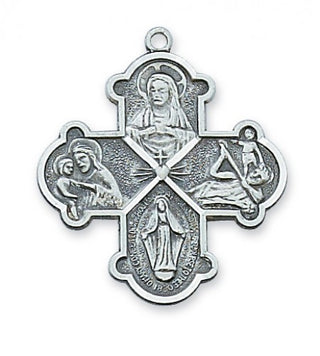 Sterling Silver Four-Way Medal WithInch Chain