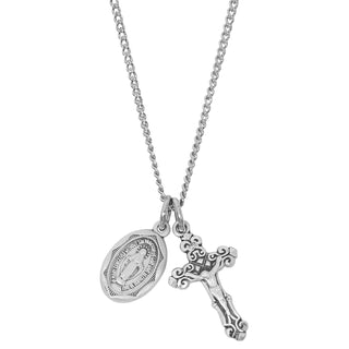  Chain Sterling Silver Crucifix Mirac Ld