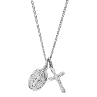  Chain Sterling Silver Crucifix Mirac Ld4