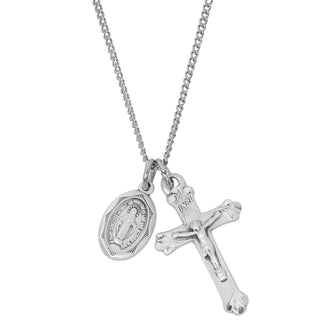  Chain Sterling Silver Crucifix Mirac Ld4