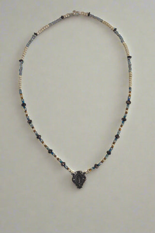 Miraculous Medal Antique Bronze Necklace 21"