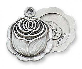 Sterling Silver Miraculous Rosebud With Chain