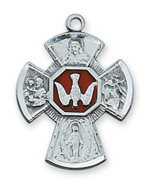 Sterling Silver Enam Four-Way With Chain