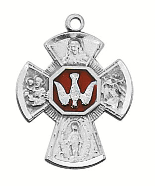 Sterling Silver Enam Four-Way With Chain