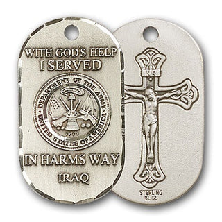 Sterling Silver Army Iraq Pendant