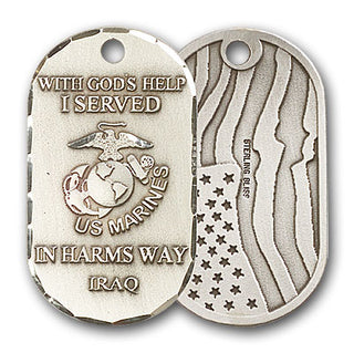 Sterling Silver Marines Iraq Pendant