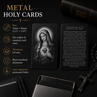 Metal Prayer Card and Personalized Wood Case