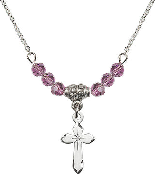 18-Inch Necklace with 4mm Light Amethyst Beads