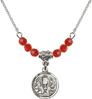 18-Inch Necklace with 4mm Ruby Beads