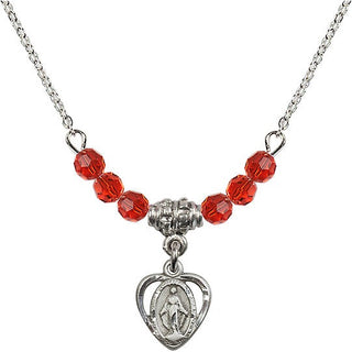 18-Inch Necklace with 4mm Ruby Beads