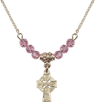 18-Inch Gold Plated Necklace with 4mm Rose Beads