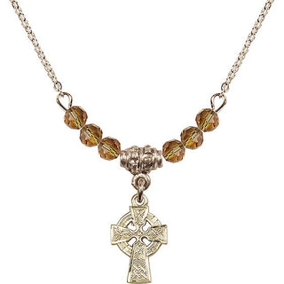 18-Inch Gold Plated Necklace with 4mm Topaz Beads