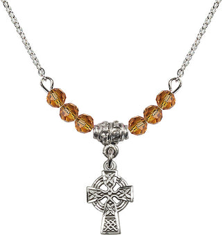 18-Inch Necklace with 4mm Topaz Beads