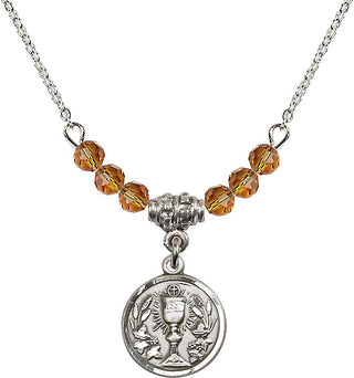 18-Inch Necklace with 4mm Topaz Beads