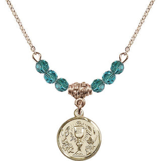 18-Inch Gold Plated Necklace with 4mm Zircon Beads