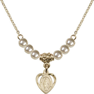 18-Inch Gold Plated Necklace with 4mm Faux-Pearl Beads