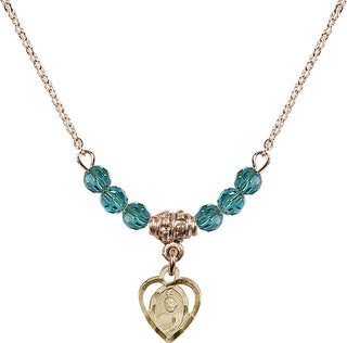 18" Hamilton Gold Plated Necklace with 4mm Zircon Crystal Beads featuring a 14kt Gold Filled Saint Jude Medal. Engraved Catholic Saint Jewelry