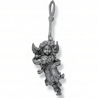 Rope Angel Statue - 25-inch — Aged Silver finish