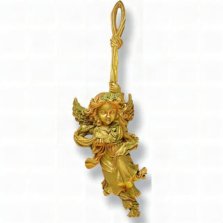 Rope Angel Statue - 25-inch — Deep Gold finish