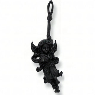 Rope Angel Statue - 25-inch — Flat Black finish