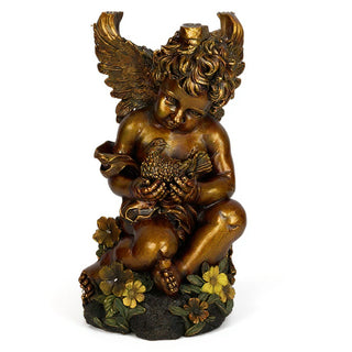 Cherub with Dove Table - 19-inch — Bronze finish