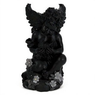 Cherub with Dove Table - 19-inch — Flat Black finish