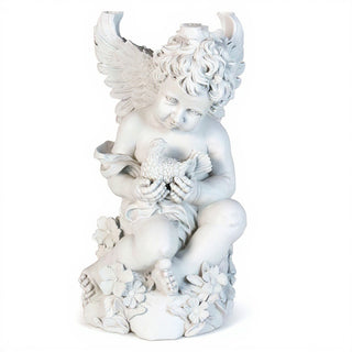Cherub with Dove Table - 19-inch — Flat White finish