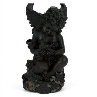 Cherub with Dove Table - 19-inch — Iron finish