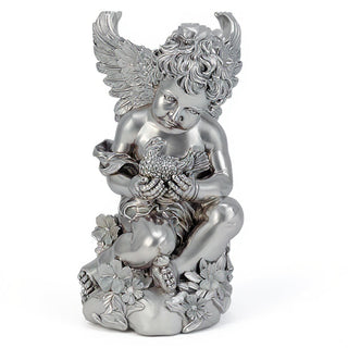 Cherub with Dove Table - 19-inch — Silver finish