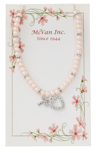 16"Stretch Pearl & Crys Cross