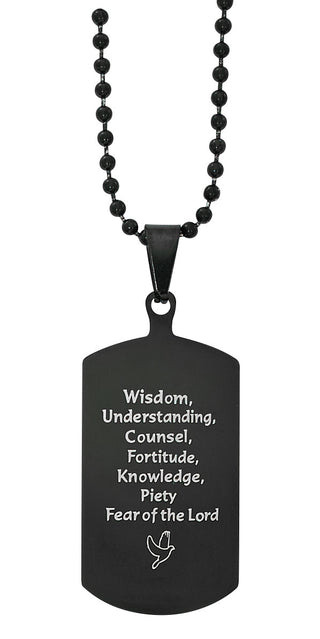Black Stainless Steel Seven Gifts Pendant