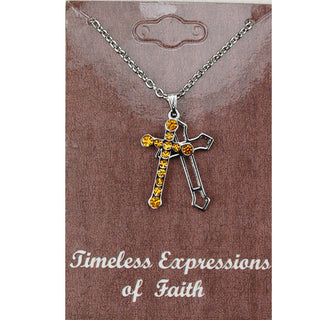 Topaz Rhinestone Cross