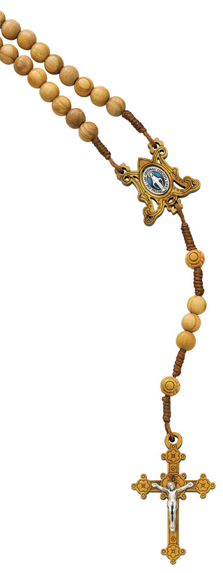Olive Wood Miraculous Rosary