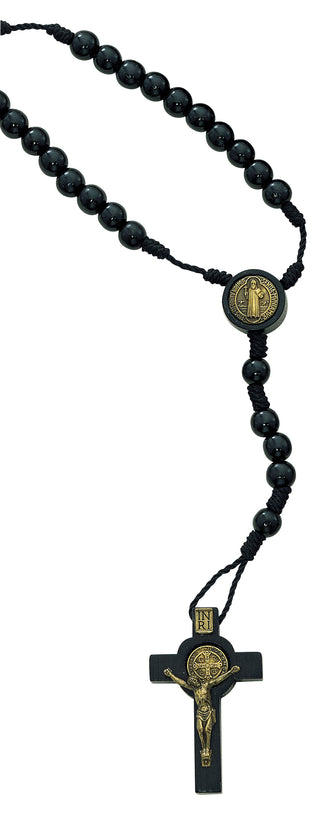 Small Black Wood St. Benedict Rosary