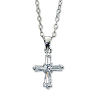 16" Crystal Cross Pendant/Bx