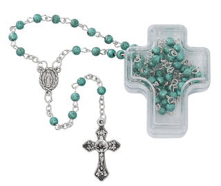 Blue Our Lady of Gr Rosary With Miraculous Pouch