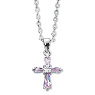 16" Pink Cross Pendant/Bx