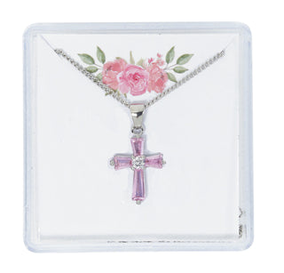 16-inch Pink Cubic Zirconia Pend
