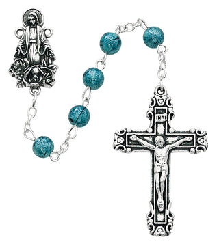 6MM Blue Miraculous Rosary