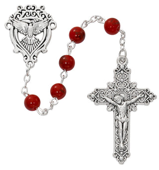 6MM Red Marble H.S. Rosary