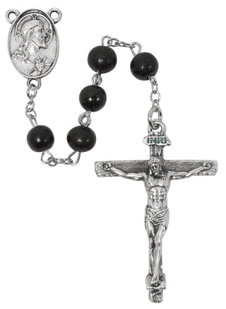 Black Wood Carved Rosary