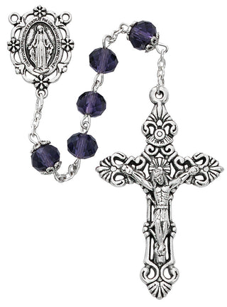 8MM Sun-Cut Amethyst Rosary