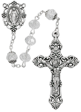 St. Benedict Olive Wood Rosary - Crystal