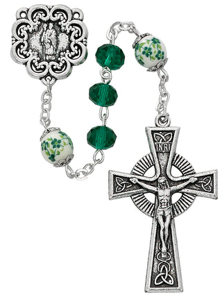 Green and Ceramic Celtic Rosary