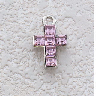 18" Pink Rhinestone Cross/Box"