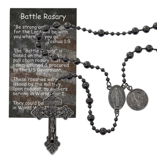 Gun Metal Plated Battle Rosary
