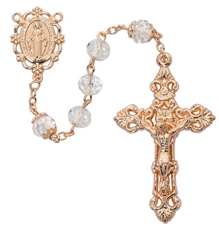 8MM Crystal Rose Gold Rosary